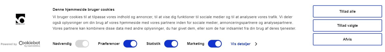 Eksempel på Cookiebanner